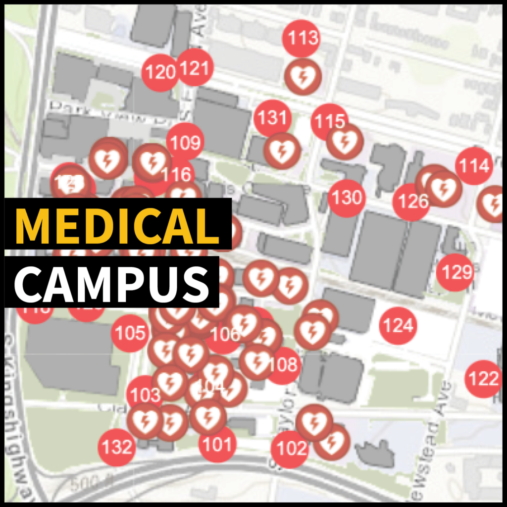 Medical campus emergency assembly points map